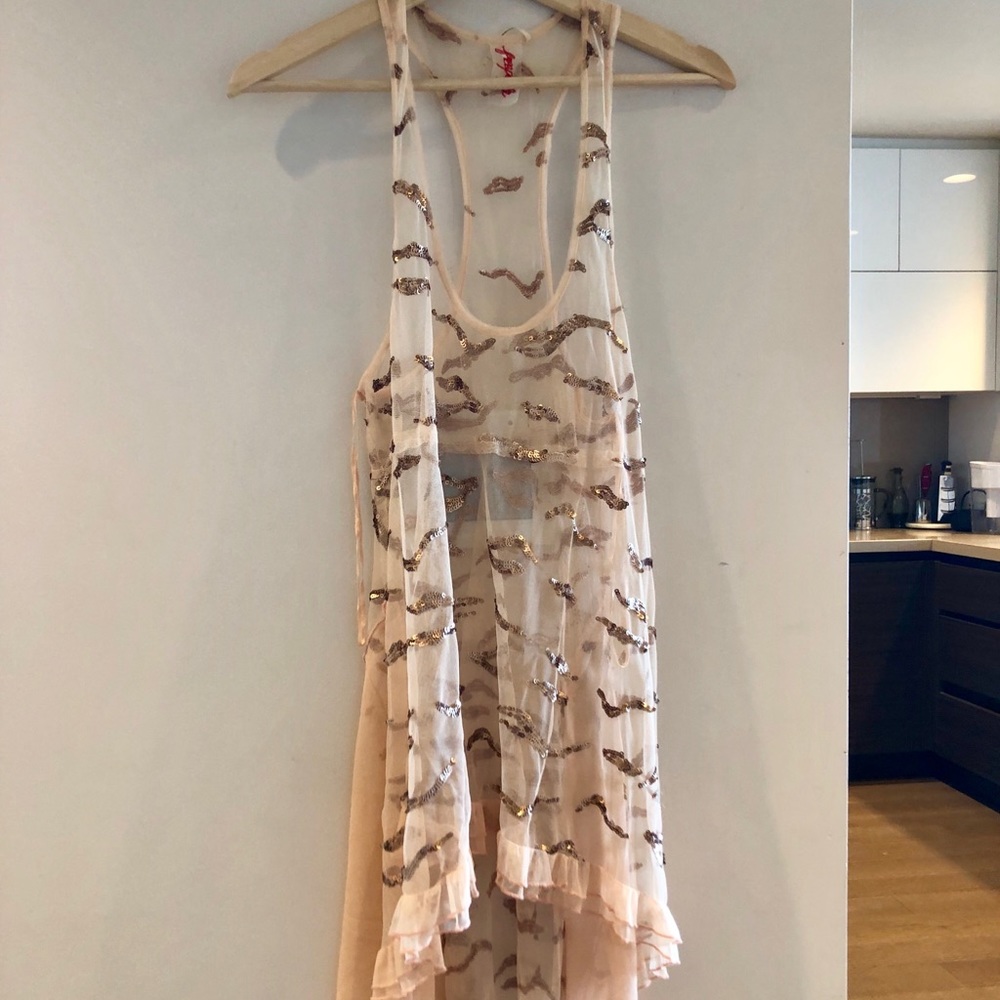 Free People Sequin Mesh Slip